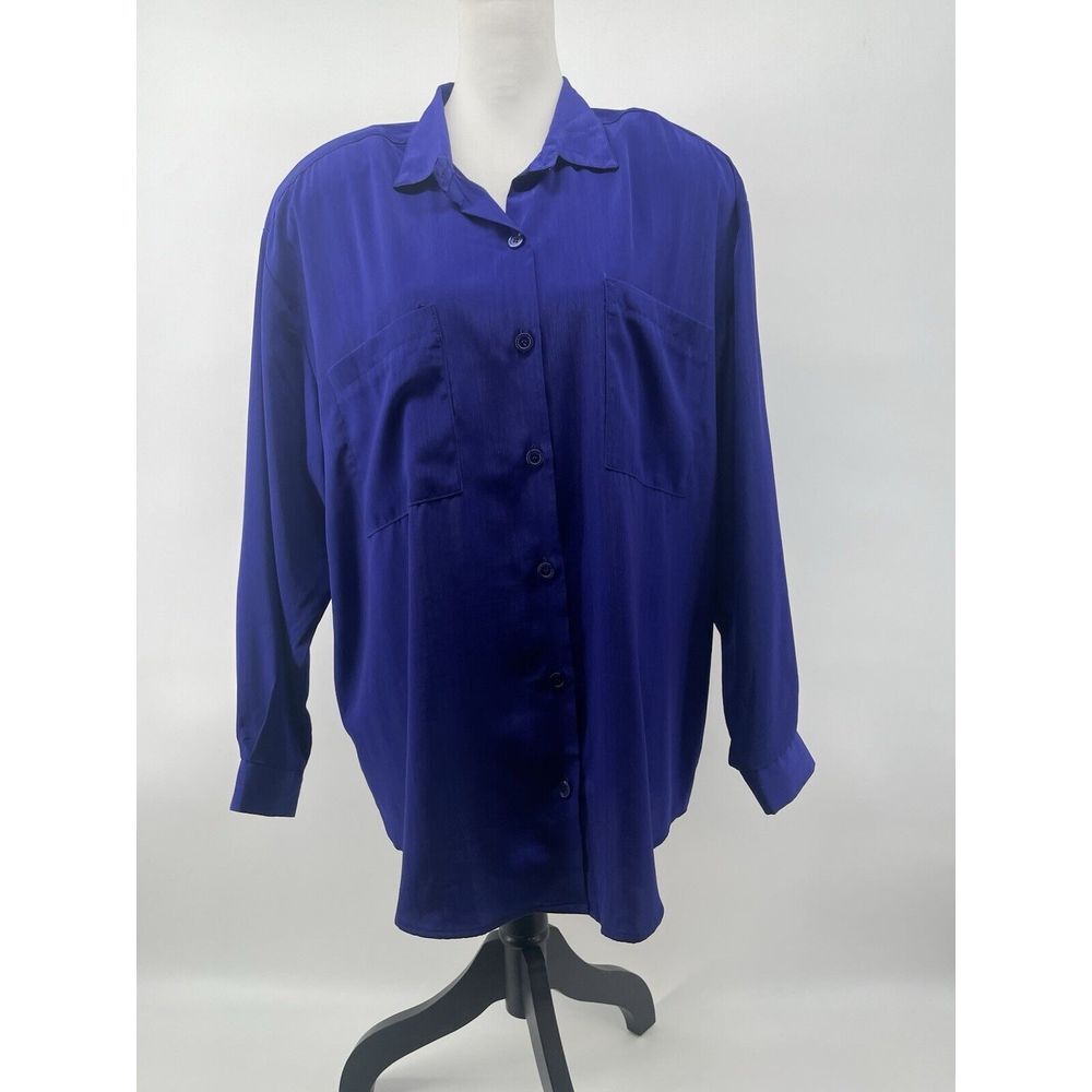 Susan Graver Top Women's XL* Vintage Purple Button Up Whimsigoth Fairy Blouse